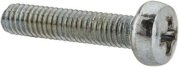 Value Collection - M3x0.50, 14mm Length Under Head Phillips Drive Machine Screw - Pan Head, Grade 4.8 Steel, Zinc-Plated Finish, Without Washer - Eagle Tool & Supply