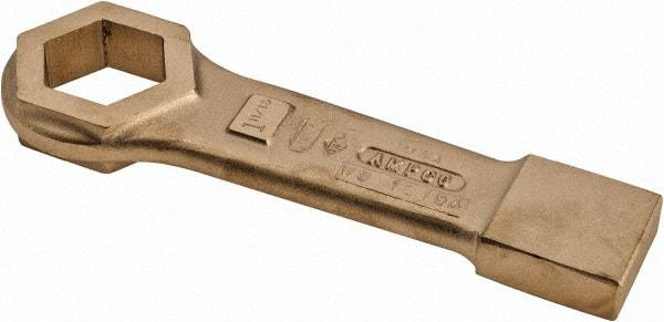 Ampco - 1-11/16" 6 Point Striking Box Wrench - Single End, 9-7/8" OAL, Aluminum Bronze - Eagle Tool & Supply