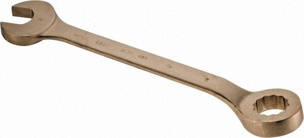 Ampco - 2" 12 Point Offset Combination Wrench - 15° Offset Angle, 22-3/4" OAL, Aluminum Bronze, Plain Finish - Eagle Tool & Supply