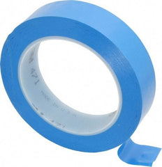 3M - Blue Solid Color Vinyl Tape - 1" Wide x 108' Long x 5.2 mil Thick, General Traffic - Eagle Tool & Supply