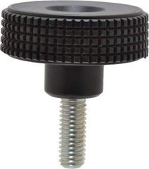 Elesa - 1.96" Head, Knurled Knob - Threaded Stem, Plastic - Eagle Tool & Supply