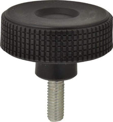 Elesa - 2.36" Head, Knurled Knob - Threaded Stem, Plastic - Eagle Tool & Supply