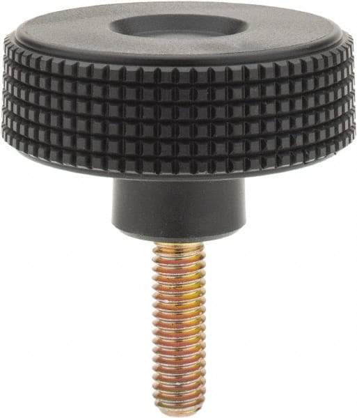 Elesa - 2.36" Head, Knurled Knob - Threaded Stem, Plastic - Eagle Tool & Supply