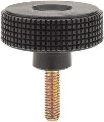 Elesa - 2.36" Head, Knurled Knob - Threaded Stem, Plastic - Eagle Tool & Supply