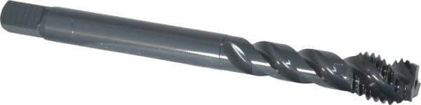OSG - M12x1.75 Metric Coarse 3 Flute 6H Modified Bottoming Spiral Flute Tap - Vanadium High Speed Steel, Oxide Finish, 110mm OAL, Right Hand Flute, Right Hand Thread - Eagle Tool & Supply