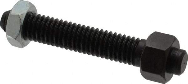 Jergens - 3/8-16 Thread, 9/16" Size, 2-1/2" Long, Black Oxide Coated, Low Carbon Steel Clamp Rest - 1-13/16" Thread Length, 11/32" Pin Diam x 5/32" Pin Height, 11/32" Nut Height - Eagle Tool & Supply