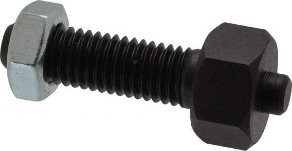 Jergens - 1/2-13 Thread, 7/8" Size, 2-3/8" Long, Black Oxide Coated, Low Carbon Steel Clamp Rest - 1-1/2" Thread Length, 11/32" Pin Diam x 3/16" Pin Height, 1/2" Nut Height - Eagle Tool & Supply