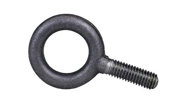 Gibraltar - 28,000 Lb Capacity, Steel, 1-3/4 - 5 Thread, Fixed Lifting Eye Bolt - Fully Threaded, 3-3/4" Shank, 3-3/4" Thread Length, No Shoulder - Eagle Tool & Supply