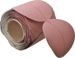 Norton - 6" Diam, 80 Grit Ceramic Adhesive PSA Disc - Coarse Grade, Maroon, F Weighted Backing, Flexible - Eagle Tool & Supply