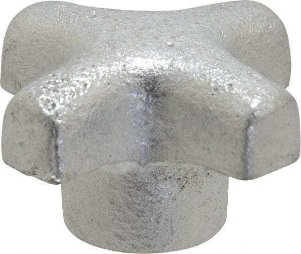 Jergens - 1-1/2" Head Diam, 4 Point Spoked Knob - 3/8-16 Hole, Cast Iron - Eagle Tool & Supply