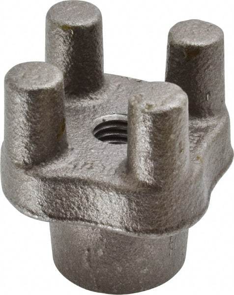 Jergens - 2" Diam, 2-1/8" High, 1/2" Thread, Tapped Bar Knob - 1-1/4" Projection, 1-1/8" Hub Diam, ASTM 32510 Malleable - Eagle Tool & Supply