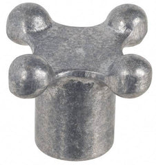 Jergens - 1-1/4" Head Diam, 4 Point Lobed Knob - 1/4-20 Hole, Aluminum - Eagle Tool & Supply