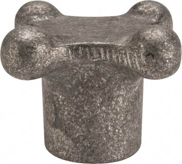 Jergens - 3" Head Diam, 4 Point Lobed Knob - 3/4" Hole, Aluminum - Eagle Tool & Supply