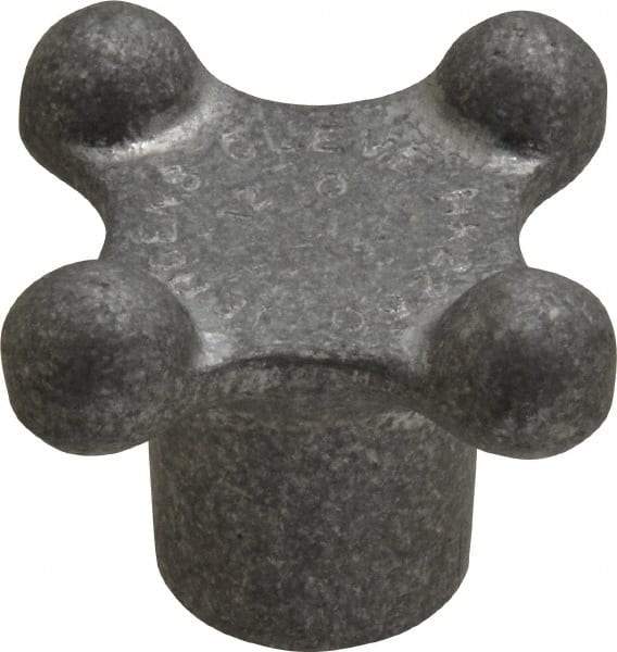 Jergens - 2-1/8" Head Diam, 4 Point Lobed Knob - 1/2-13 Hole, Aluminum - Eagle Tool & Supply