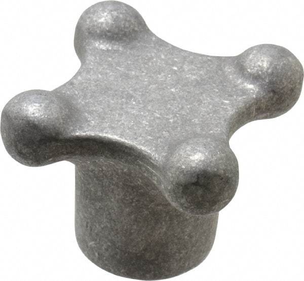 Jergens - 3" Head Diam, 4 Point Lobed Knob - 5/8-11 Hole, Aluminum - Eagle Tool & Supply