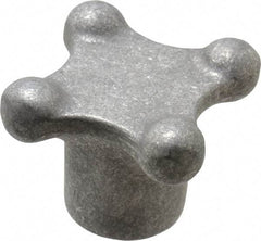 Jergens - 3" Head Diam, 4 Point Lobed Knob - 5/8-11 Hole, Aluminum - Eagle Tool & Supply