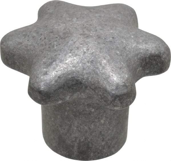 Jergens - 2" Head Diam, 6 Point Lobed (Palm-Grip) Knob - 3/8-16 Hole, Aluminum - Eagle Tool & Supply