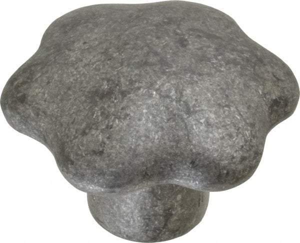 Jergens - 2-3/4" Head Diam, 6 Point Lobed (Palm-Grip) Knob - 1/2-13 Hole, Aluminum - Eagle Tool & Supply