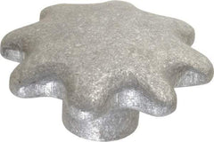 Jergens - 3-1/2" Head Diam, 6 Point Lobed (Palm-Grip) Knob - 1/2-13 Hole, Aluminum - Eagle Tool & Supply