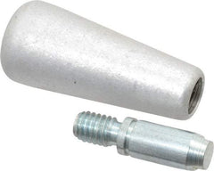 Jergens - 7/8 Inch Handle Diameter, 5/16-18 Stem, Revolving Cadmium Plated Handwheel and Machine Handle - Clear, Aluminum Handle, Carbon Steel Stem, 2 Inch Handle Length, 1/2 Inch Stem Length - Eagle Tool & Supply