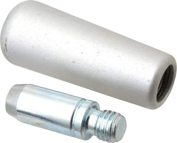 Jergens - 1/2-13 Threaded Stem, Revolving Handwheel & Machine Handle - Aluminum Cylindrical Handle, 1/2" Long Carbon Steel Stem, 2-7/8" Handle Length - Eagle Tool & Supply