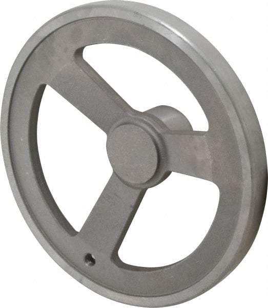 Jergens - 10", 3 Spoke Offset Handwheel with Handle - 2-3/8" Hub, Aluminum Alloy, Plain Finish - Eagle Tool & Supply