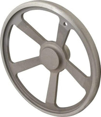 Jergens - 14", 5 Spoke Offset Handwheel with Handle - 2-3/4" Hub, Aluminum Alloy, Plain Finish - Eagle Tool & Supply