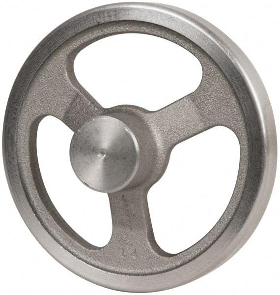 Jergens - 6", 3 Spoke Offset Handwheel - 1-1/2" Hub, Aluminum Alloy, Plain Finish - Eagle Tool & Supply