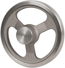 Jergens - 6", 3 Spoke Offset Handwheel - 1-1/2" Hub, Aluminum Alloy, Plain Finish - Eagle Tool & Supply