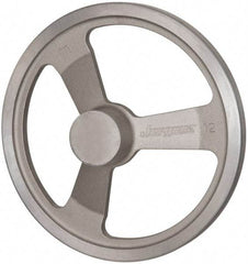 Jergens - 12", 3 Spoke Offset Handwheel - 2-1/2" Hub, Aluminum Alloy, Plain Finish - Eagle Tool & Supply