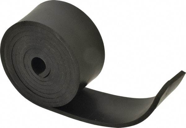 Made in USA - 3/16" Thick x 2" Wide x 60" Long, Neoprene Rubber Strip - Stock Length, 50 Shore A Durometer, 1,000 to 1,200 psi Tensile Strength, -40 to 212°F, Black - Eagle Tool & Supply