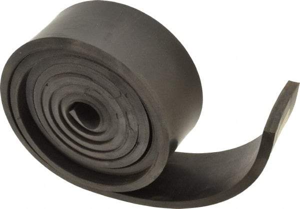 Made in USA - 1/4" Thick x 2" Wide x 60" Long, Buna-N Rubber Strip - Stock Length, 50 Shore A Durometer, 800 to 1,000 psi Tensile Strength, -20 to 170°F, Black - Eagle Tool & Supply