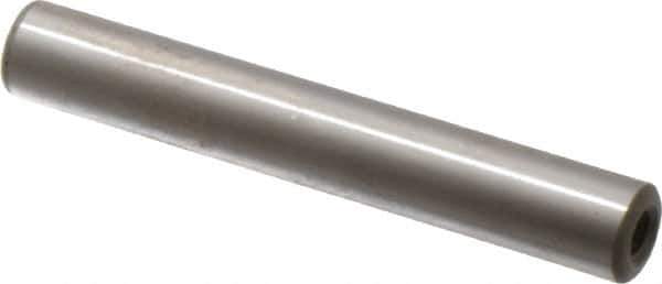 Jergens - 3/8" Diam x 2-1/2" Pin Length C-1215 Alloy Steel Pull Out Dowel Pin - C 47-58 & C 60-64 (Surface) Hardness, 1 Beveled & 1 Threaded End - Eagle Tool & Supply