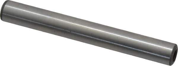 Jergens - 3/8" Diam x 3" Pin Length C-1215 Alloy Steel Pull Out Dowel Pin - C 47-58 & C 60-64 (Surface) Hardness, 1 Beveled & 1 Threaded End - Eagle Tool & Supply