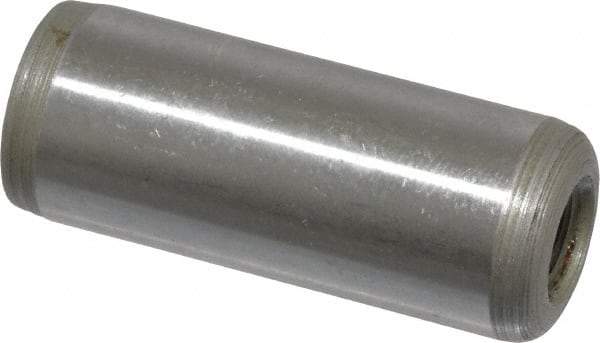Jergens - 1/2" Diam x 1-1/4" Pin Length C-1215 Alloy Steel Pull Out Dowel Pin - C 47-58 & C 60-64 (Surface) Hardness, 1 Beveled & 1 Threaded End - Eagle Tool & Supply