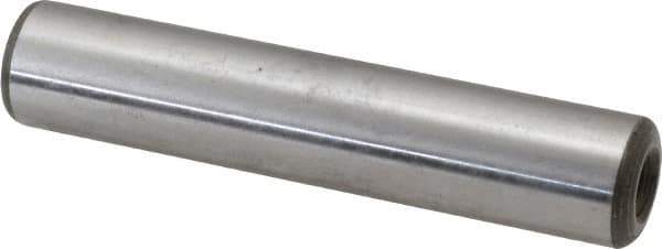 Jergens - 1/2" Diam x 2-1/2" Pin Length C-1215 Alloy Steel Pull Out Dowel Pin - C 47-58 & C 60-64 (Surface) Hardness, 1 Beveled & 1 Threaded End - Eagle Tool & Supply