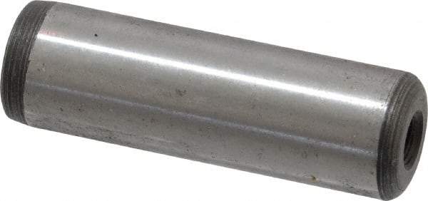 Jergens - 5/8" Diam x 2" Pin Length C-1215 Alloy Steel Pull Out Dowel Pin - C 47-58 & C 60-64 (Surface) Hardness, 1 Beveled & 1 Threaded End - Eagle Tool & Supply