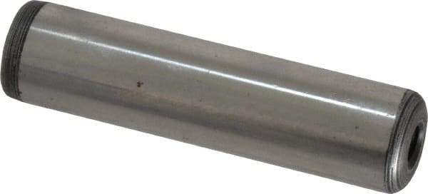 Jergens - 5/8" Diam x 2-1/2" Pin Length C-1215 Alloy Steel Pull Out Dowel Pin - C 47-58 & C 60-64 (Surface) Hardness, 1 Beveled & 1 Threaded End - Eagle Tool & Supply