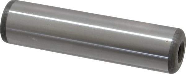 Jergens - 3/4" Diam x 3" Pin Length C-1215 Alloy Steel Pull Out Dowel Pin - C 47-58 & C 60-64 (Surface) Hardness, 1 Beveled & 1 Threaded End - Eagle Tool & Supply