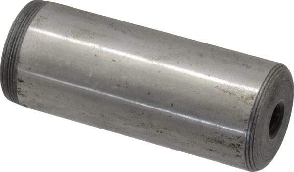 Jergens - 1" Diam x 2-1/2" Pin Length C-1215 Alloy Steel Pull Out Dowel Pin - C 47-58 & C 60-64 (Surface) Hardness, 1 Beveled & 1 Threaded End - Eagle Tool & Supply