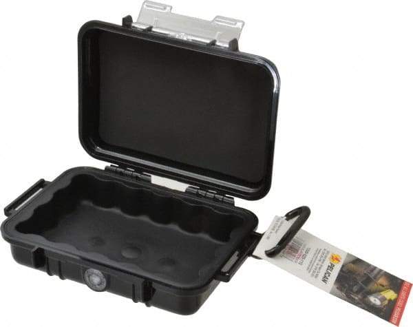 Pelican Products, Inc. - 4-3/4" Wide x 4-3/4" Deep x 2-1/8" High, Clamshell Hard Case - Black, Polycarbonate - Eagle Tool & Supply