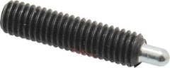 Jergens - 10-32, 3/4" Thread Length, 1/8" Plunger Projection, Steel Threaded Spring Plunger - 0.093" Max Plunger Diam, 3/4" Plunger Length, 1.3 Lb Init End Force, 2.7 Lb Final End Force, 3/32" Hex - Eagle Tool & Supply