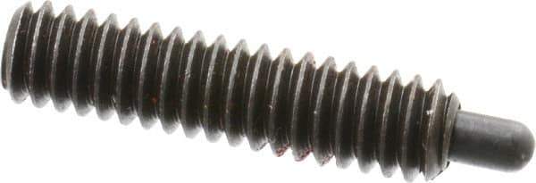 Jergens - 1/4-20, 1" Thread Length, 3/16" Plunger Projection, Steel Threaded Spring Plunger - 0.119" Max Plunger Diam, 1" Plunger Length, 3 Lb Init End Force, 13 Lb Final End Force, 1/8" Hex - Eagle Tool & Supply