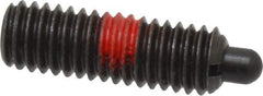 Jergens - 3/8-16, 1-1/8" Thread Length, 3/16" Plunger Projection, Steel Threaded Spring Plunger - 0.186" Max Plunger Diam, 1-1/8" Plunger Length, 5.5 Lb Init End Force, 14.5 Lb Final End Force, 3/16" Hex - Eagle Tool & Supply