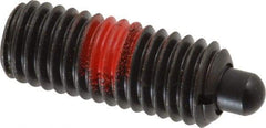 Jergens - 1/2-13, 1-1/4" Thread Length, 1/4" Plunger Projection, Steel Threaded Spring Plunger - 1/4" Max Plunger Diam, 1-1/4" Plunger Length, 6.6 Lb Init End Force, 17.4 Lb Final End Force, 1/4" Hex - Eagle Tool & Supply