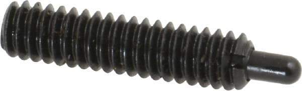 Jergens - 1/4-20, 1" Thread Length, 3/16" Plunger Projection, Steel Threaded Spring Plunger - 0.119" Max Plunger Diam, 1" Plunger Length, 3 Lb Init End Force, 13 Lb Final End Force, 1/8" Hex - Eagle Tool & Supply