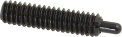 Jergens - 1/4-20, 1" Thread Length, 3/16" Plunger Projection, Steel Threaded Spring Plunger - 0.119" Max Plunger Diam, 1" Plunger Length, 3 Lb Init End Force, 13 Lb Final End Force, 1/8" Hex - Eagle Tool & Supply