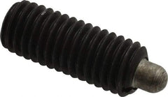 Jergens - 1/2-13, 1-1/4" Thread Length, 1/4" Plunger Projection, Steel Threaded Spring Plunger - 1/4" Max Plunger Diam, 1-1/4" Plunger Length, 2.7 Lb Init End Force, 9.3 Lb Final End Force, 1/4" Hex - Eagle Tool & Supply