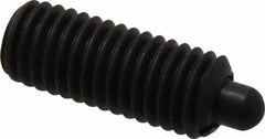 Jergens - 1/2-13, 1-1/4" Thread Length, 1/4" Plunger Projection, Steel Threaded Spring Plunger - 1/4" Max Plunger Diam, 1-1/4" Plunger Length, 6.6 Lb Init End Force, 17.4 Lb Final End Force, 1/4" Hex - Eagle Tool & Supply