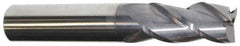 Accupro - 15/32", 1" LOC, 1/2" Shank Diam, 3" OAL, 3 Flute, Solid Carbide Square End Mill - Single End, AlTiN Finish, Spiral Flute, 40° Helix, Centercutting, Right Hand Cut, Right Hand Flute - Eagle Tool & Supply